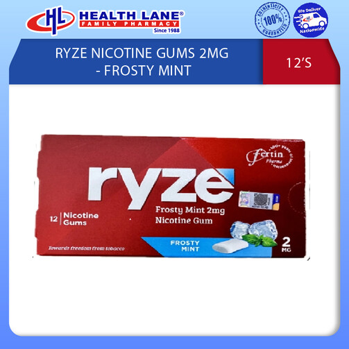 RYZE NICOTINE GUMS 2MG 12'S - FROSTY MINT